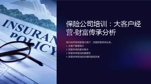 保险公司培训：大客户经营-财富传承分析