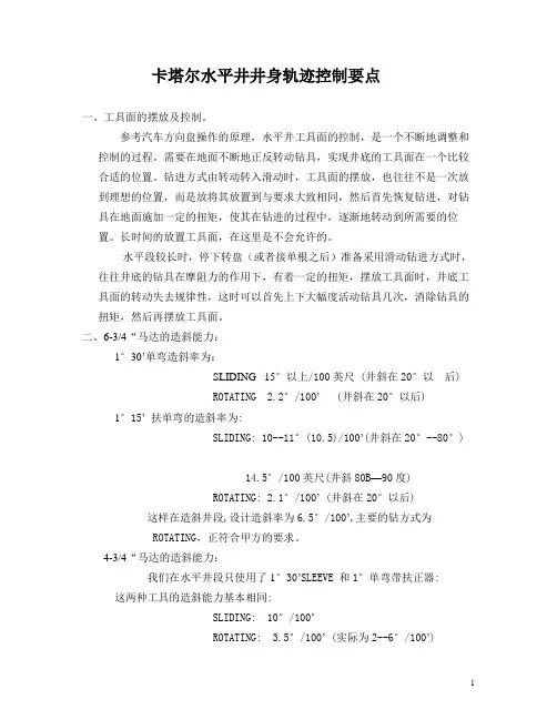 卡塔尔水平井轨迹控制总结