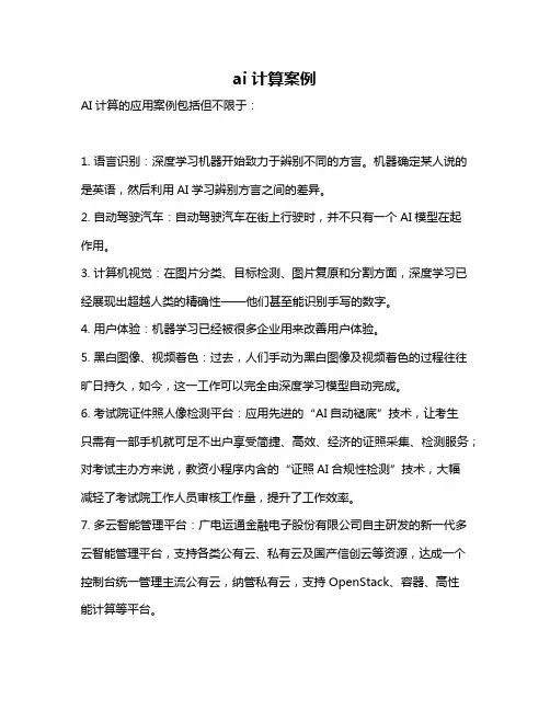 ai计算案例