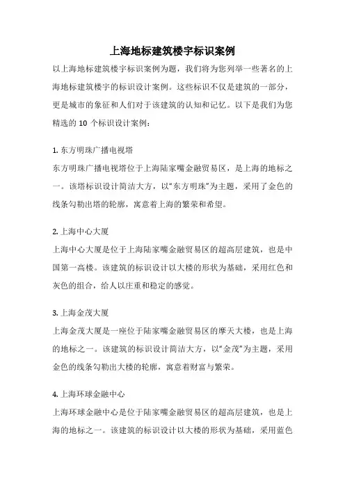 上海地标建筑楼宇标识案例