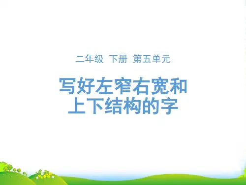 人教部编版二年级下册语文课件-第五单元写字指导《写好左窄右宽和上下结构的字》 (共21张PPT)