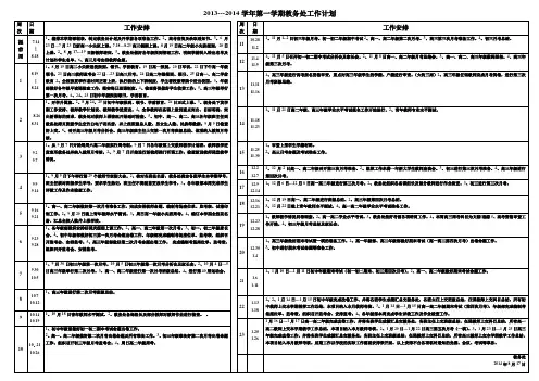 2013---2014学年第一学期教务处工作安排