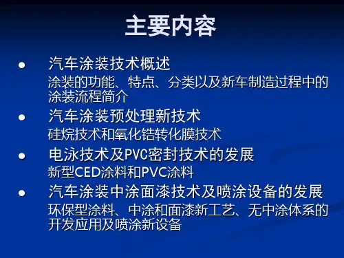 精选汽车涂装新技术概述