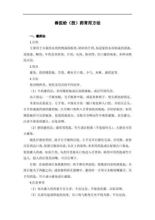 兽医给(投)药常用方法