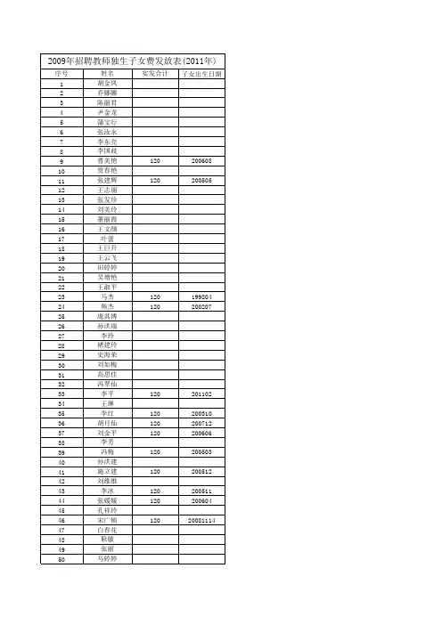 2009招聘教师工资表
