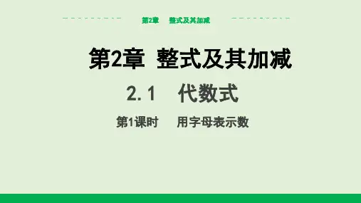 2.1代数式(第1课时 用字母表示数 )课件(共20张PPT) (2024)沪科版数学七年级上册
