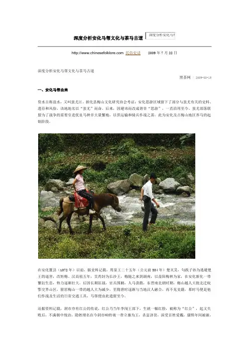 深度分析安化马帮和茶马古道