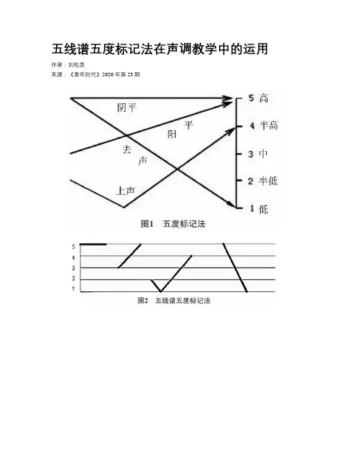 五线谱五度标记法在声调教学中的运用