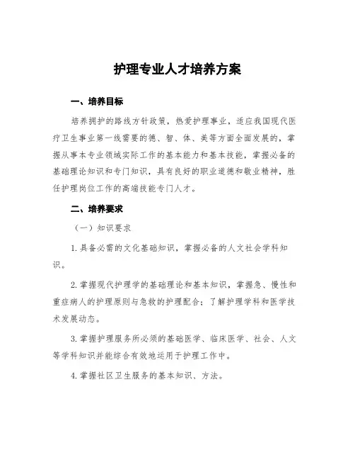 护理专业人才培养方案