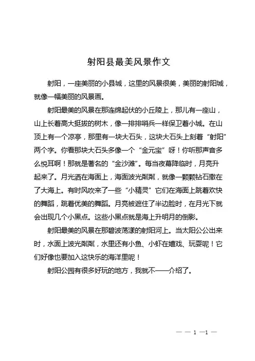 射阳县最美风景作文