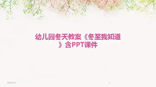 幼儿园冬天教案《冬至我知道》含PPT课件