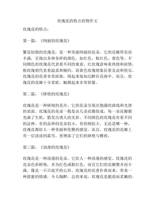 玫瑰花的特点状物作文