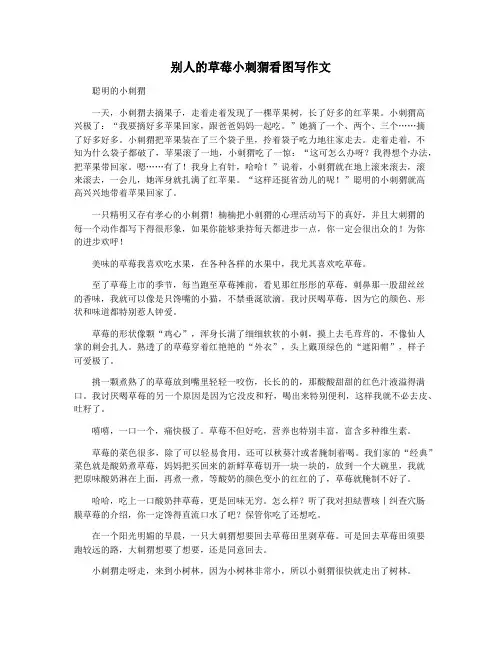 别人的草莓小刺猬看图写作文