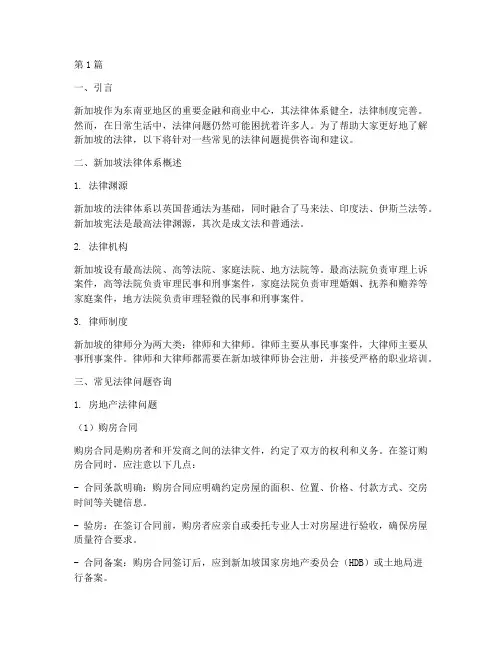 新加坡法律案件咨询(3篇)