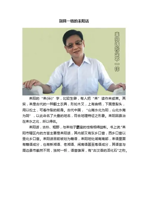 别具一格的耒阳话