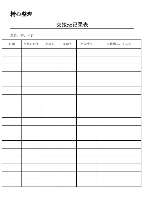 物业管理工程部全套表格模板格