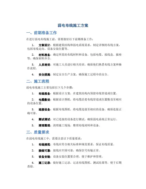 弱电布线施工方案