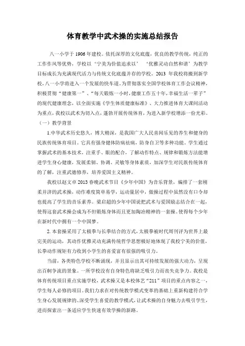 武术操报告总结