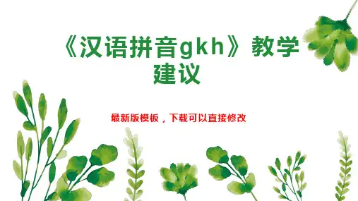 《汉语拼音gkh》教学建议 小学一年级语文教案PPT模板下载