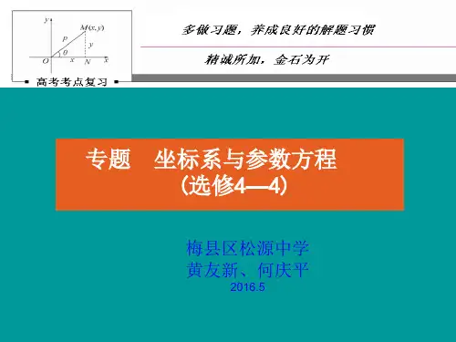 高三数学专题复习--极坐标与参数方程