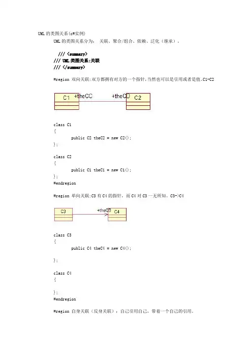 UML的类图关系(c#实例)