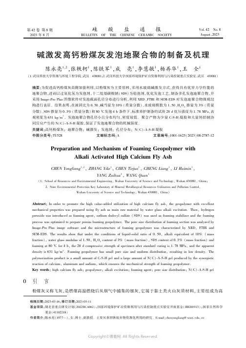碱激发高钙粉煤灰发泡地聚合物的制备及机理　