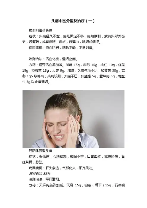 头痛中医分型及治疗（一）