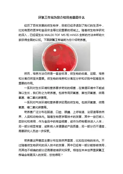 厌氧工作站为您介绍苛养菌是什么
