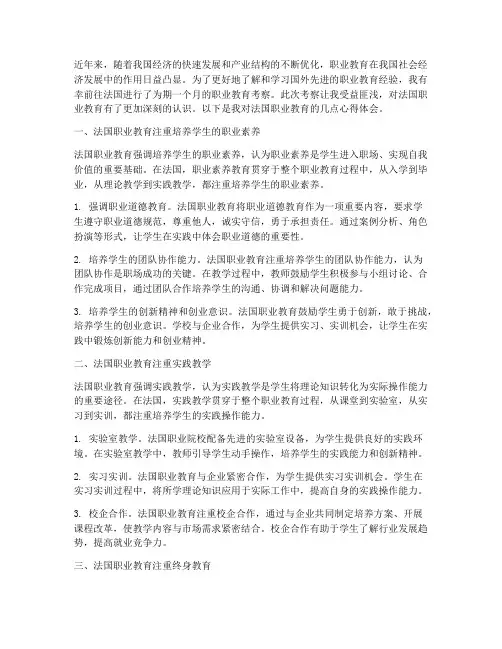 法国职业教育心得体会