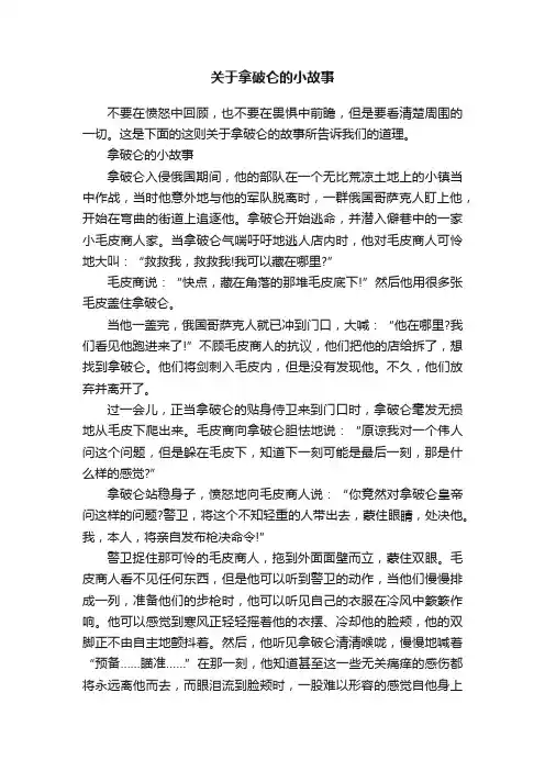 关于拿破仑的小故事