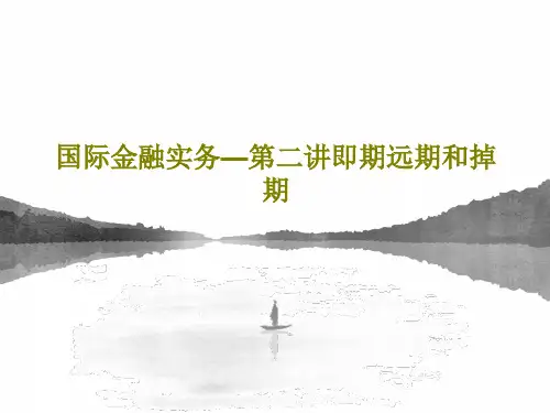 国际金融实务—第二讲即期远期和掉期50页PPT