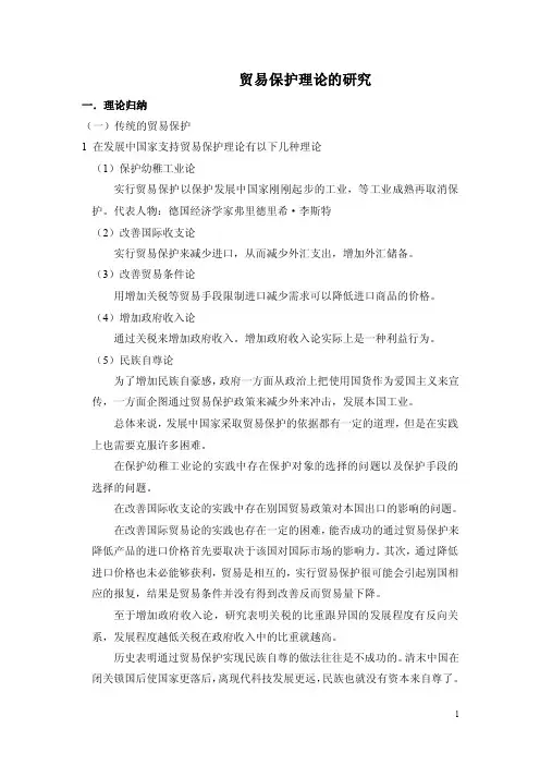 国际贸易保护理论