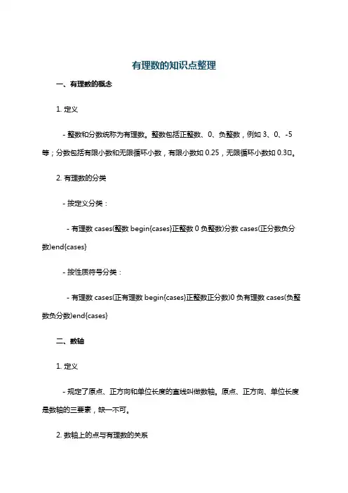 有理数的知识点整理