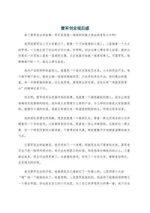 雷军创业观后感