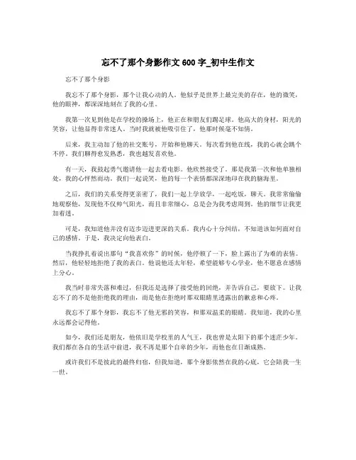 忘不了那个身影作文600字_初中生作文