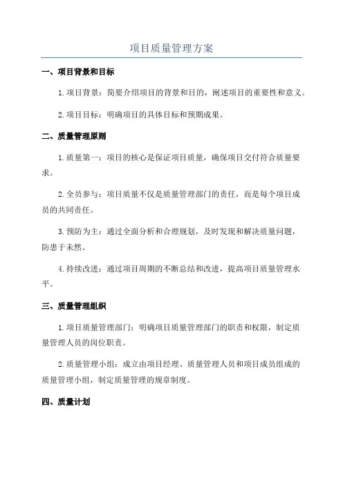 项目质量管理方案