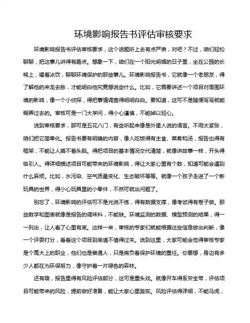 环境影响报告书评估审核要求