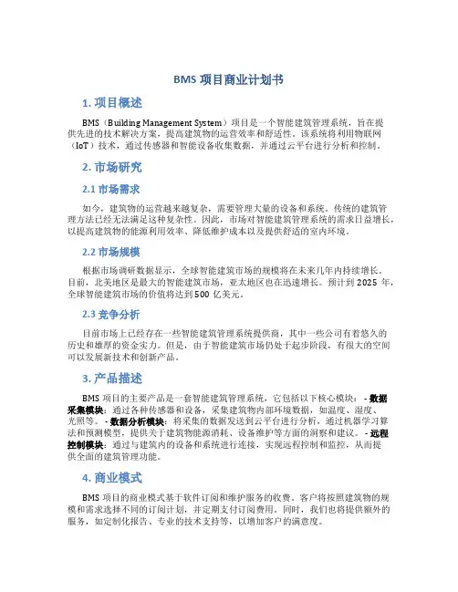 BMS项目商业计划书