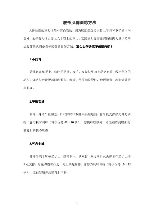 腰部肌群训练方法