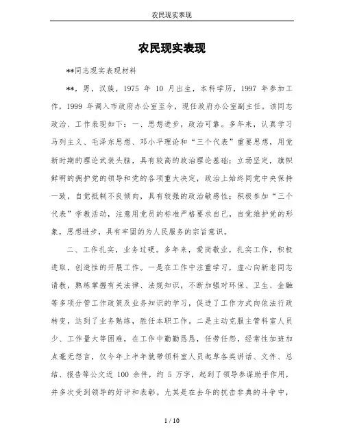 农民现实表现