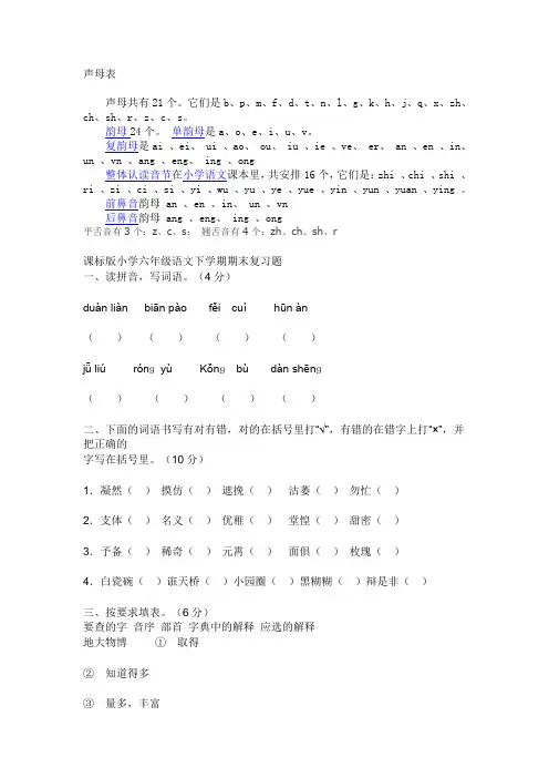 声母表
