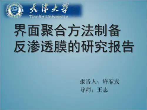 界面聚合方法的 研究报告