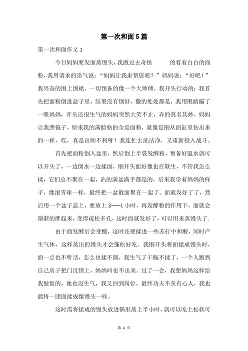 第一次和面5篇