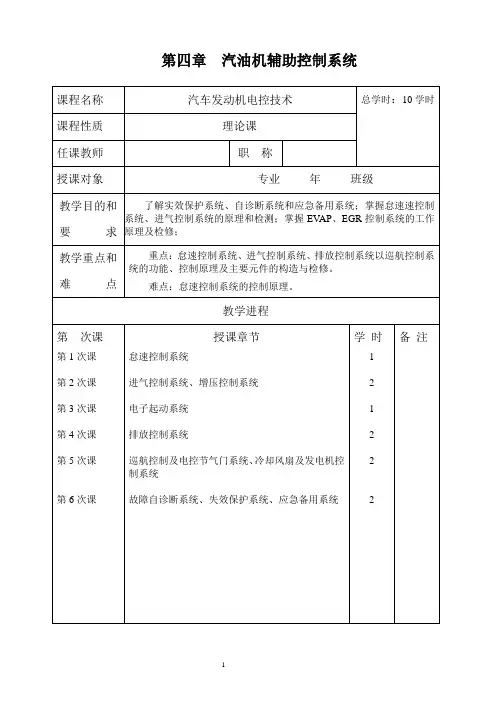 汽油机辅助控制系统