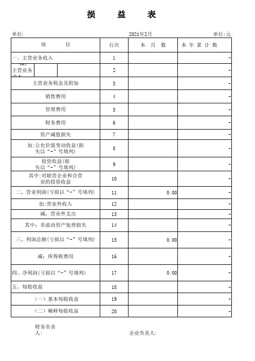 损益表-利润表