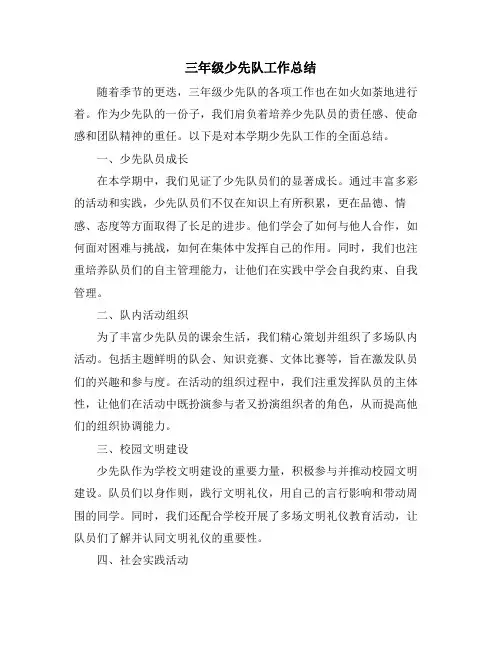 三年级少先队工作总结