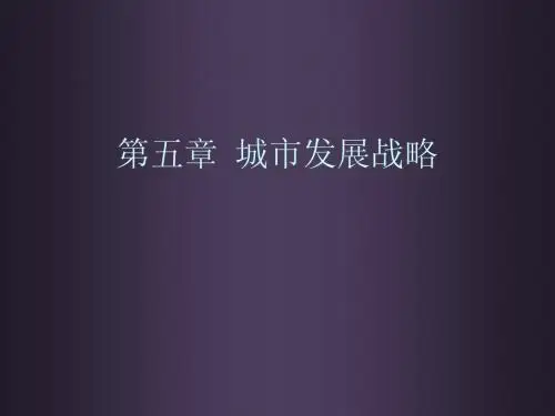 第五章  城市发展战略