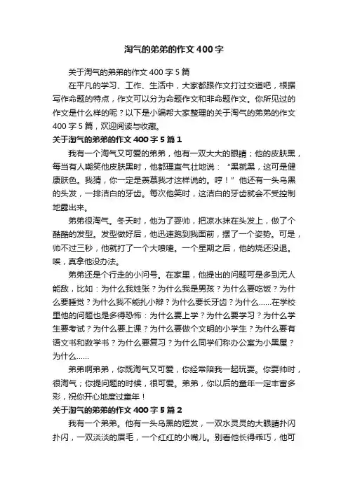 关于淘气的弟弟的作文400字5篇