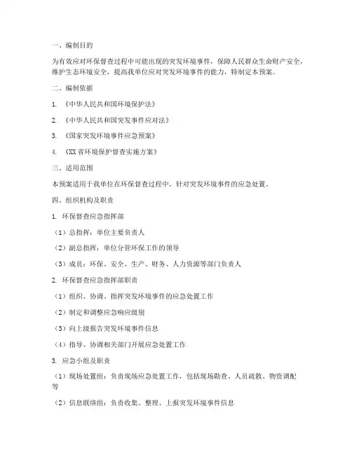 环保督查_应急预案