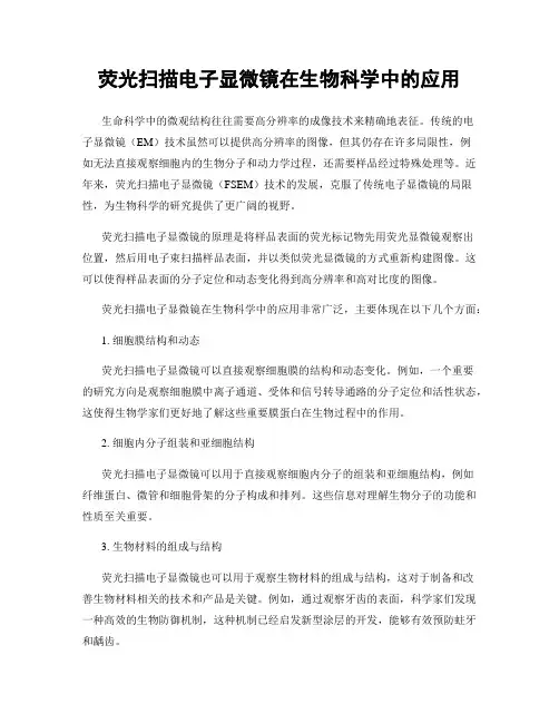 荧光扫描电子显微镜在生物科学中的应用